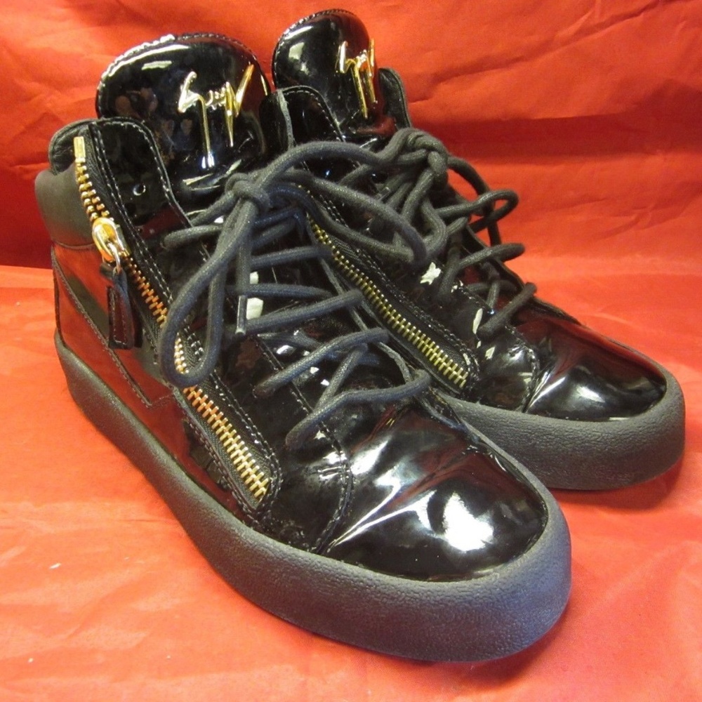 Giuseppe Zanotti Black/Gold Designer Sneakers 9.5